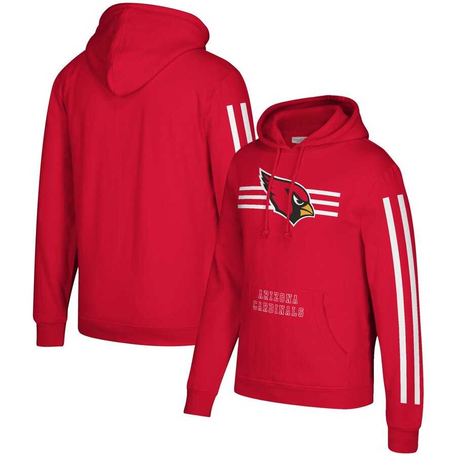 Arizona Cardinals Mitchell & Ness Three Stripe Pullover Hoodie Cardinal,We sell and wholesale Arizona Cardinals Mitchell & Ness Three Stripe Pullover Hoodie Cardinal on line form chian!